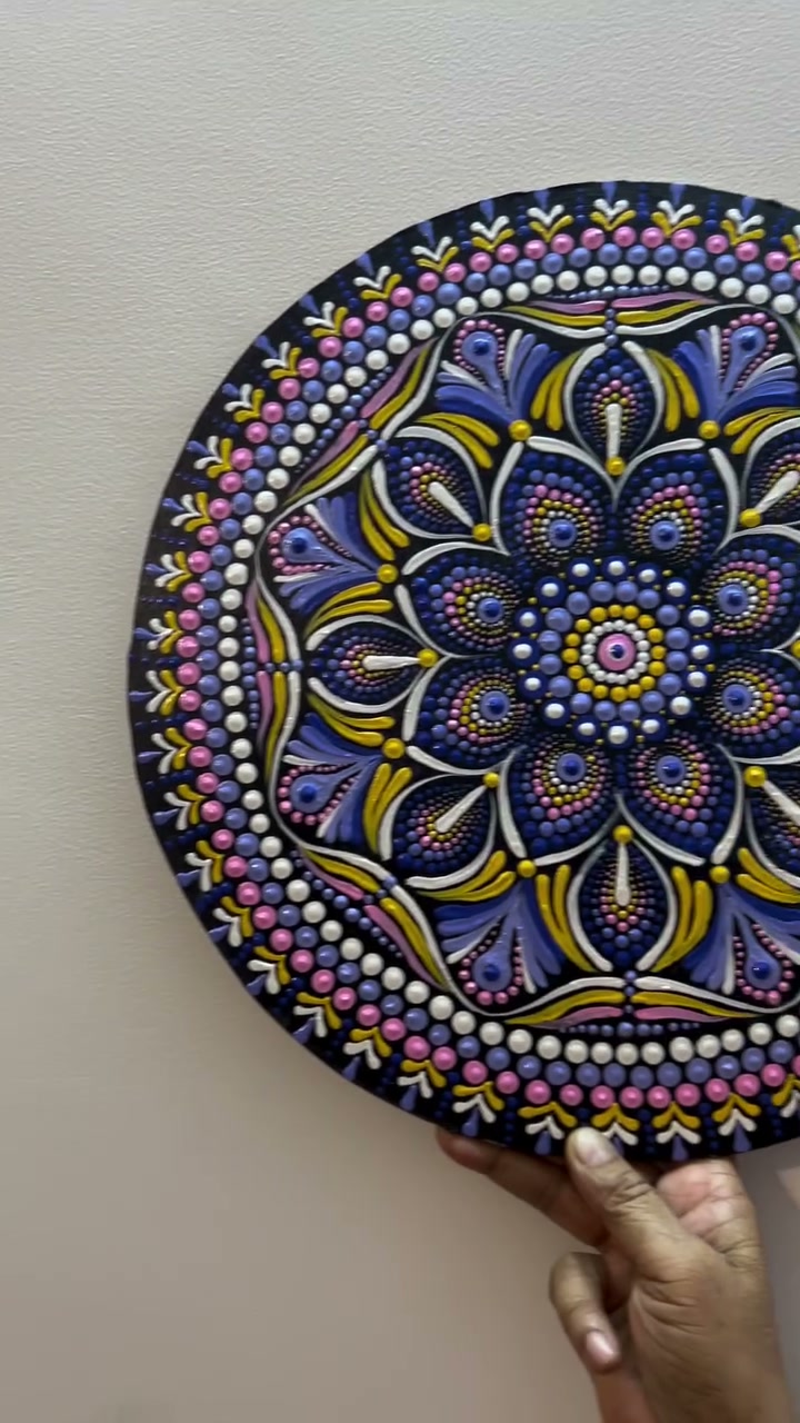 Large dot mandala wall plate
